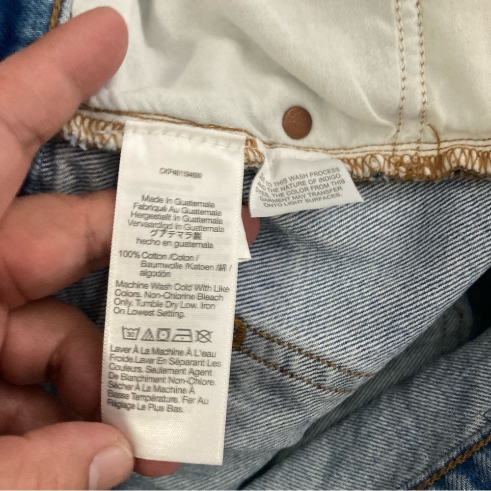 Madewell The Dadjean Medium Wash Blue Jeans Size 28 Distressed - Picture 14 of 16